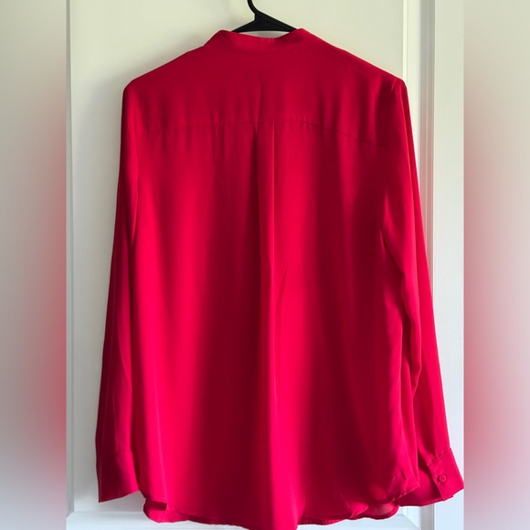 Ann Taylor Red Ruffled Long Sleeve Blouse - Picture 8 of 8